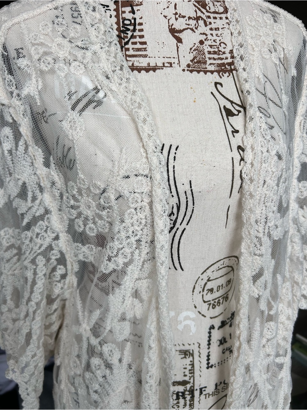 Boho Ivory Lace Duster OS - Picture 2 of 8